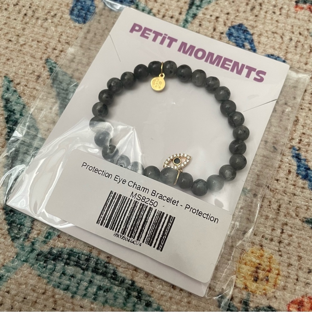 NWT Revolve Petit Moments Black Protection Eye Charm Bracelet